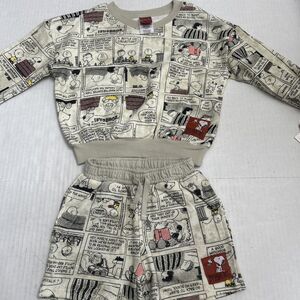 Peanuts Comic Toddler Sweater and Shorts Two Piece Set 3T